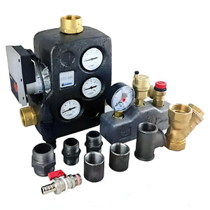Plumbing manifold with gauges and fittings für Thermoflux Pelling 25/230 mit Pufferspeicher