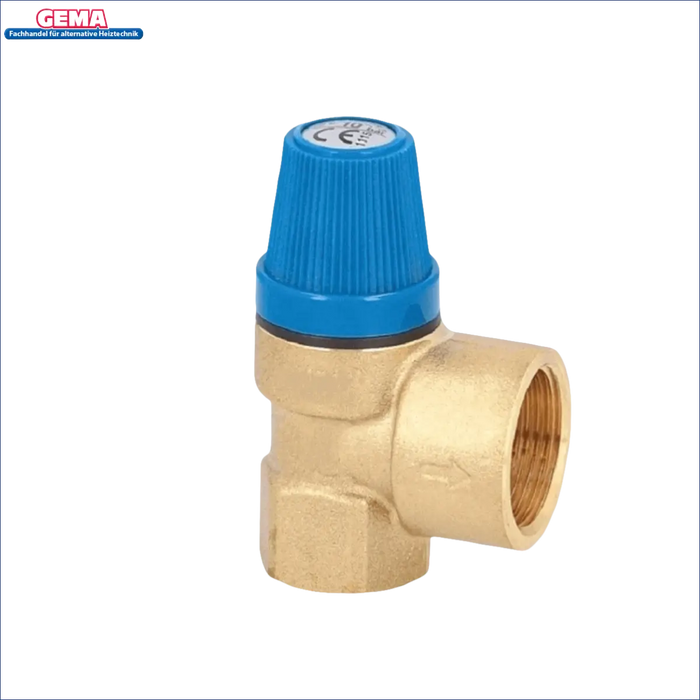 Brass Druckminderventil mit blauer Einstellknopf für Brauchwasserspeicher 150 L