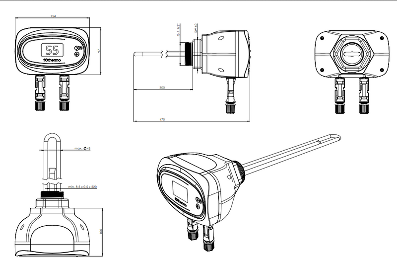 Solar-Heizstab fothermo ROD-550 – 550 W PV-Heizstab mit MC4