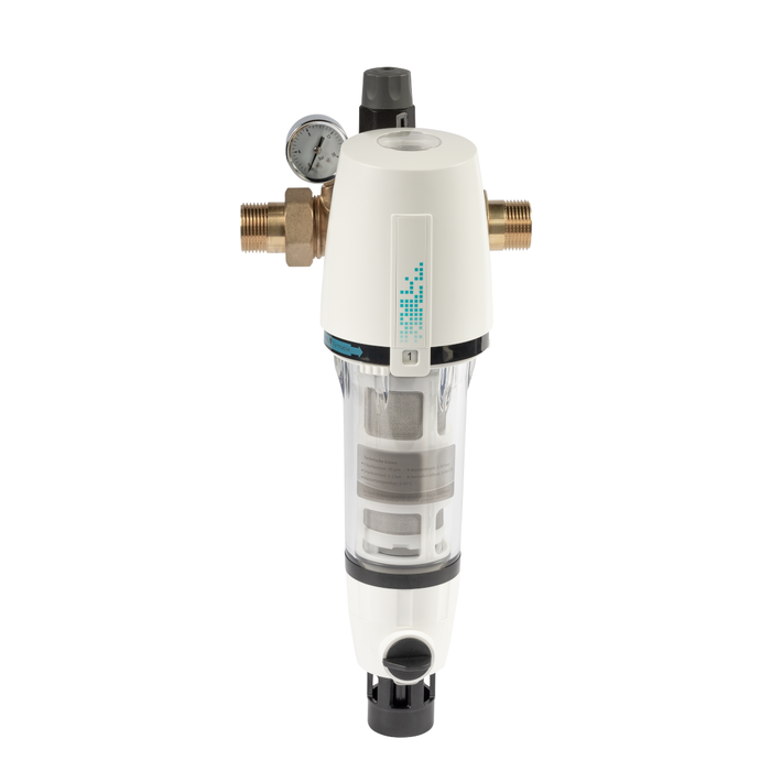 Rückspülfilter Aqmos 1" mit 🎯 Manometer, effektiver Filtration von Schmutz, Sand und Rost. 🚰 Schutz für Wasserleitungen.
