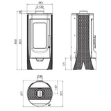 Plamen Tara designerkamin i gjutjärn – oberoende av rumsluft