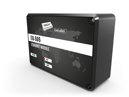 Ethernetmodul EU-505 🖥️ für Fernüberwachung von Steuergeräten 🌍 mit RS-Schnittstelle.