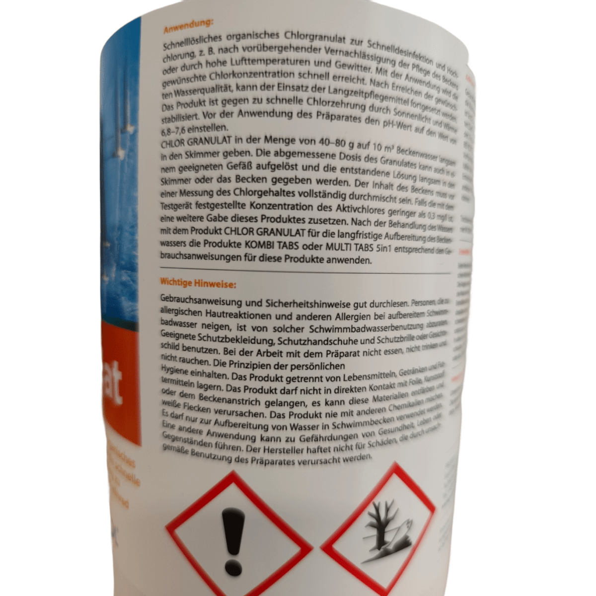 Chlorgranulat 1 kg – Effiziente Wasserdesinfektion Poolwasserpflege - GEMA Shop