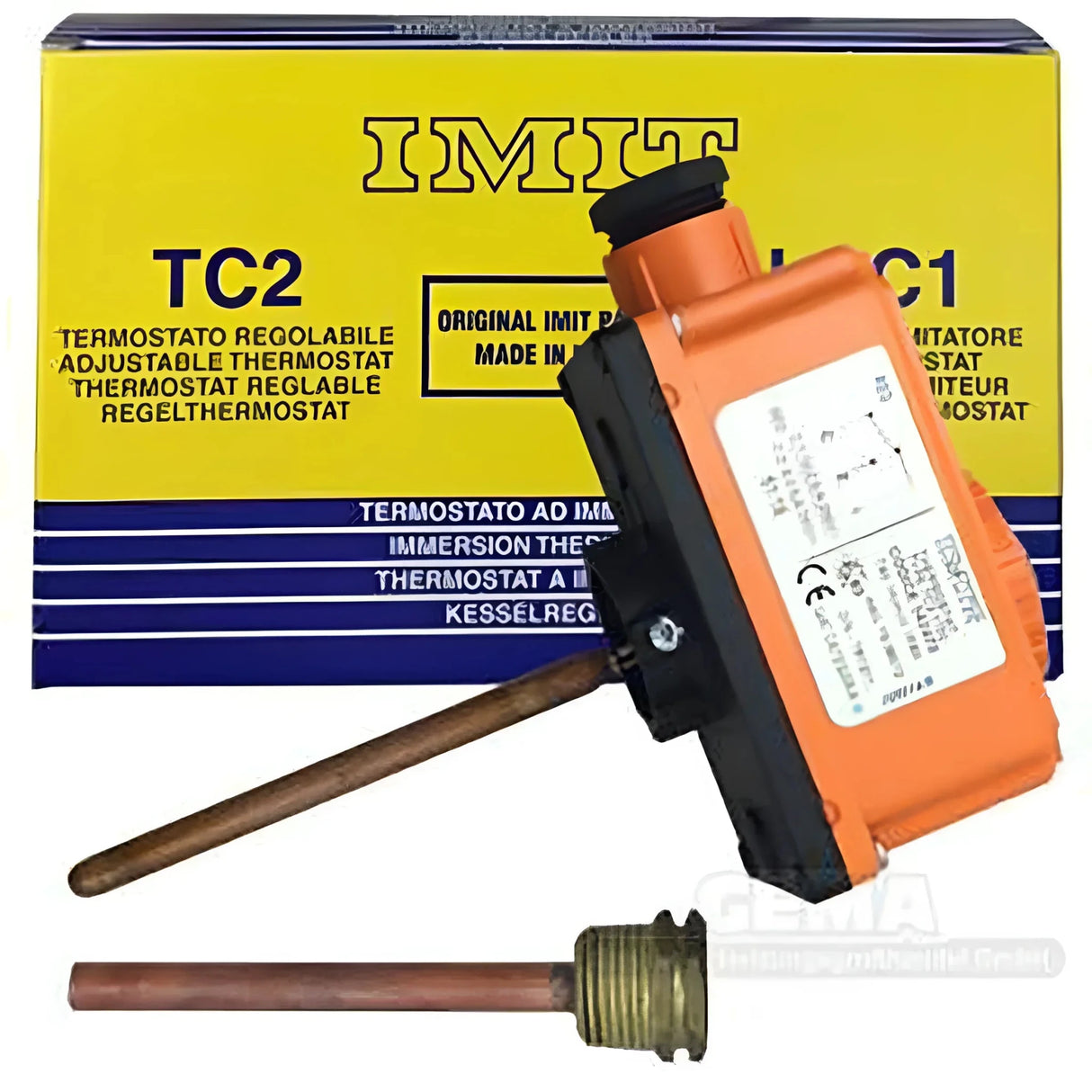 Regelthermostat inkl Tauchhülse für automatische Temperaturregelung 0°C - 90°C - GEMA Shop