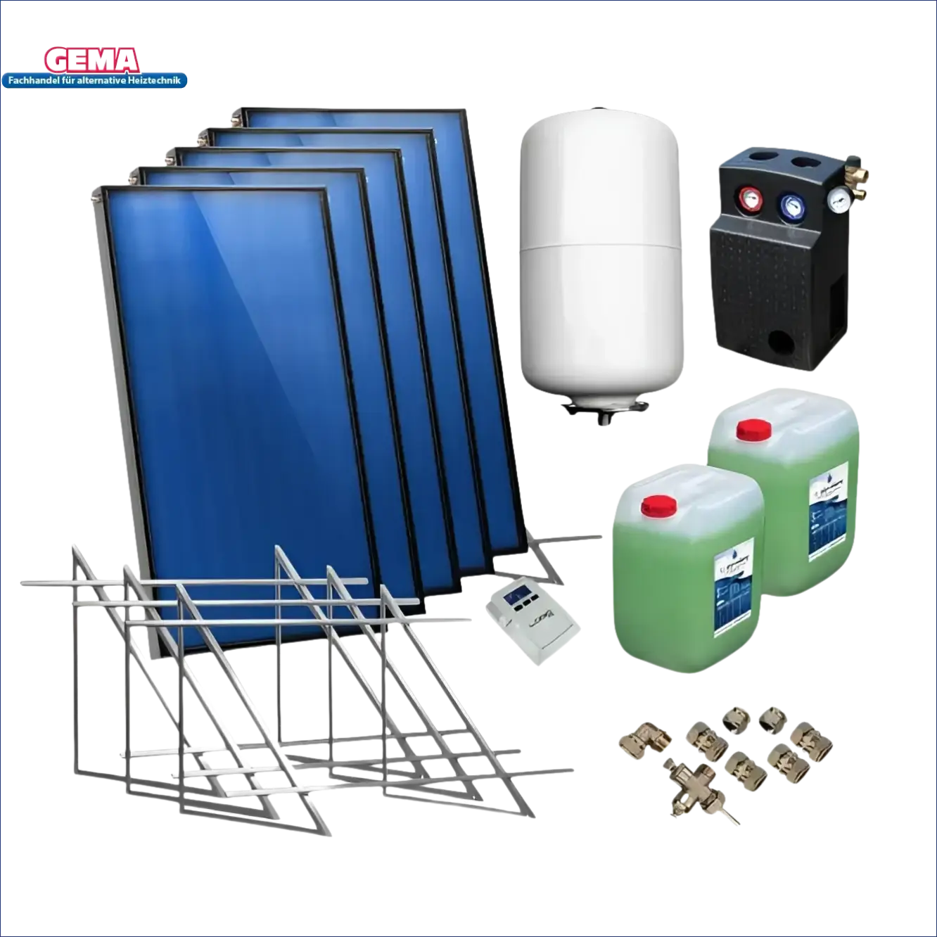 Solaranlage Komponenten des Solarpaket Flachkollektoren AMX2.85 für Flachdächer