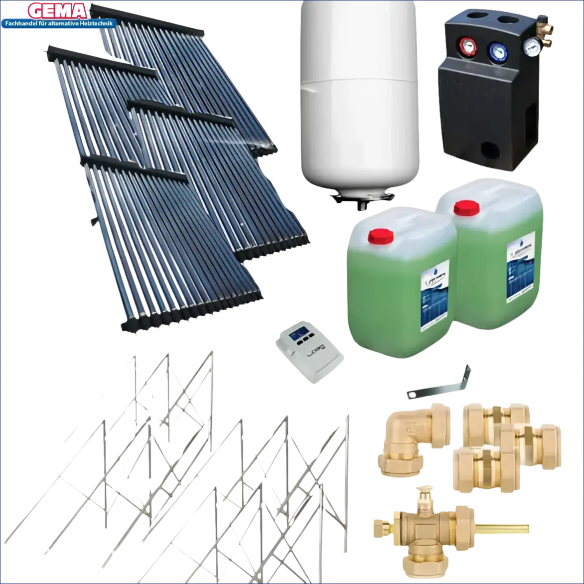 Solarpaket Röhrenkollektor HP22 Solarstation mit Komponenten für effiziente Warmwasserbereitung
