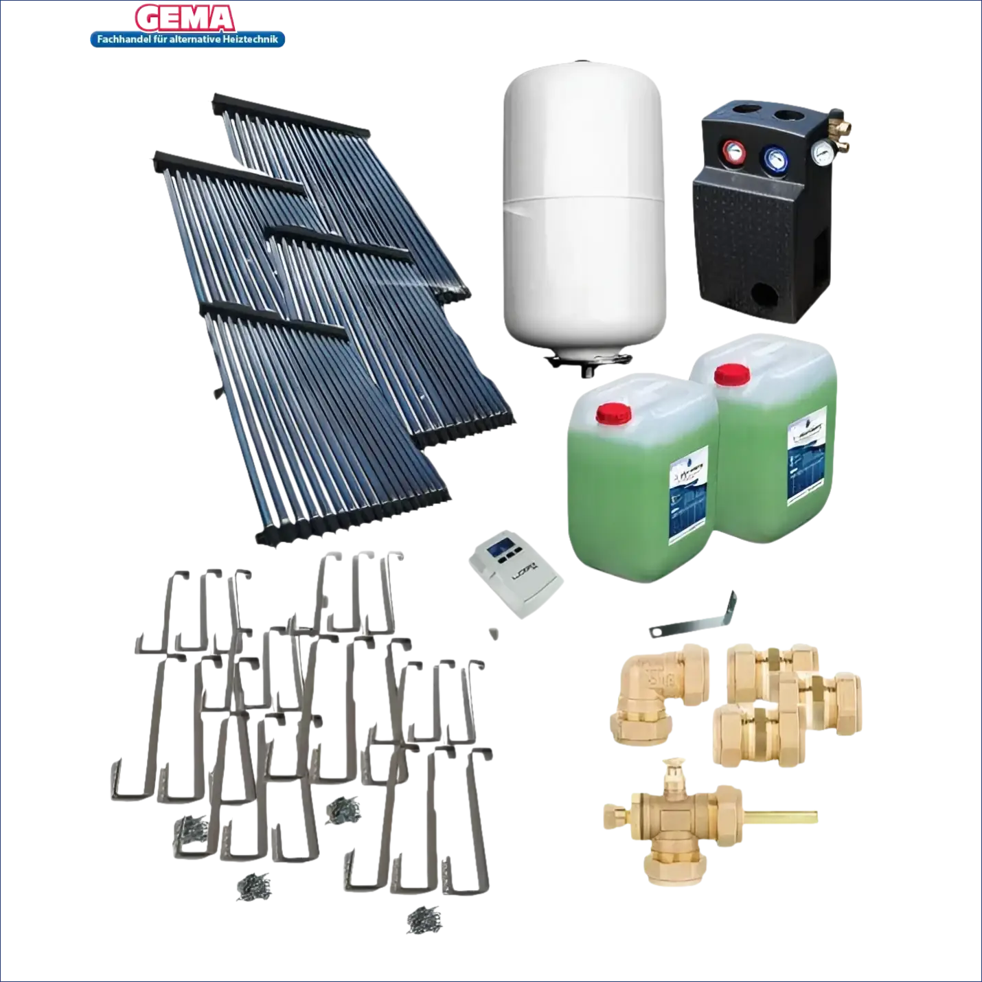 Solarkomponenten für solarpaket röhrenkollektor hp30 mit heat pipe-technologie und Solarstation GPS Wilo