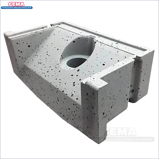 Speckled grau Betonblock mit zentrale Loch für Viadrus U32 Schamottstein unten